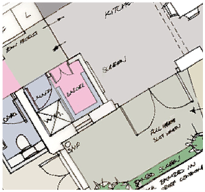 Drawing detail of house project by Nigel Buckie from object Architecture - London, UK